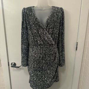 & Other Stories Silver Sequin Cocktail Dress- Size 12